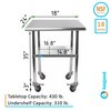 Amgood 24x18 Rolling Prep Table with Stainless Steel Top AMG WT-2418-WHEELS